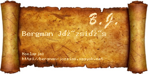 Bergman Józsiás névjegykártya